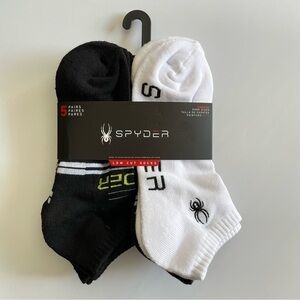 Spyder men’s low cut socks 5 pairs size 6-12 white black gray yellow